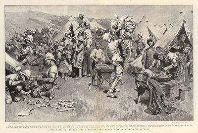 Boer Families brought into a British Camp, Tommy makes the Refugees at Home by William T. Maud